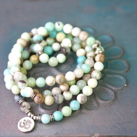 Buddha Mala bracelet or necklace amazonites