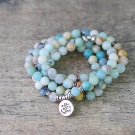 OM Mala bracelet or necklace amazonites