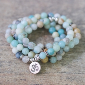 Collier Mala OM amazonite