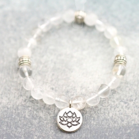 Bracelet Mala indien Lotus cristal