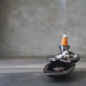 Ceramic backflow incense burner River