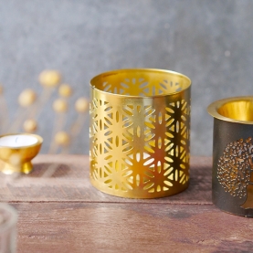 Indian metal candle holder Flower of life