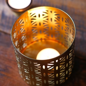 Indian metal candle holder Flower of life