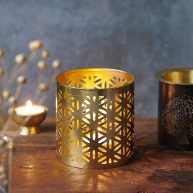 Indian metal candle holder Flower of life