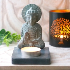 Indian soapstone candle holder Buddha