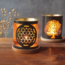 Metal essential oil burner Flower of life