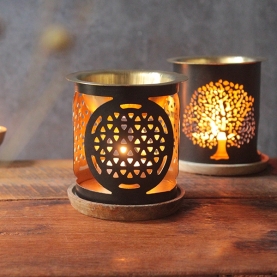 Metal essential oil burner Flower of life