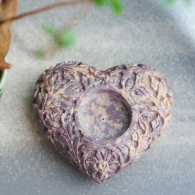 Indian candle holder and incense stand Heart