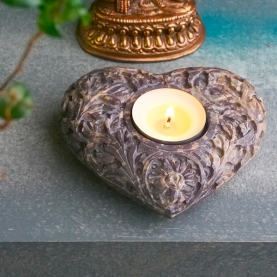 Indian candle holder and incense stand Heart