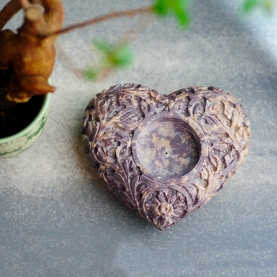 Indian candle holder and incense stand Heart