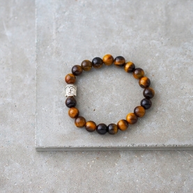 Bracelet perles Œil de Tigre & Bouddha