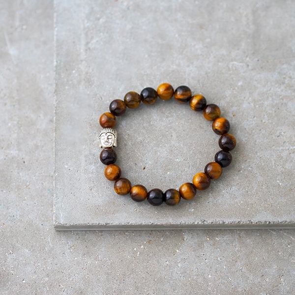 Bracelet perles Œil de Tigre & Bouddha