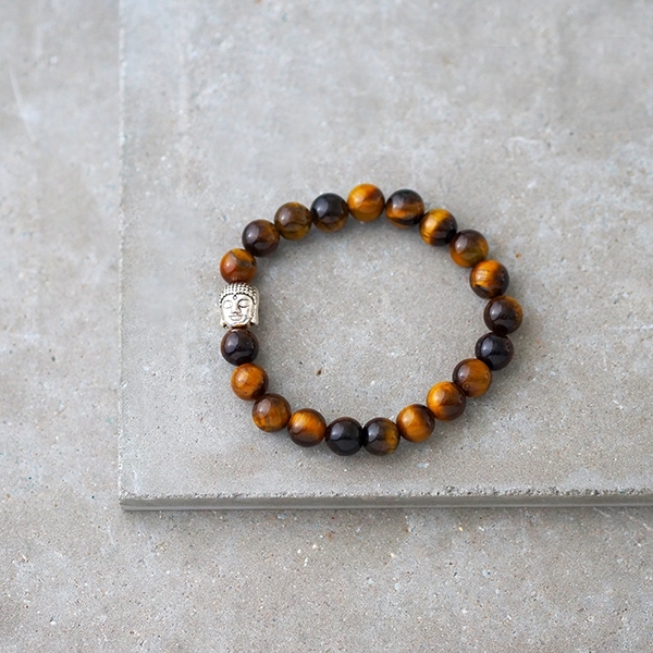 Indian Tiger stone beads and Bouddha bracelet