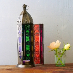 Oriental metal lantern Seven chakras