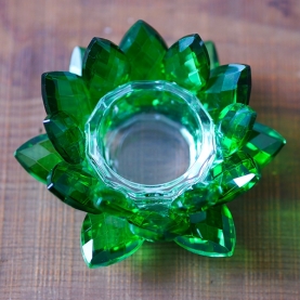Porte-bougie en cristal Lotus