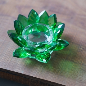 Porte-bougie en cristal Lotus