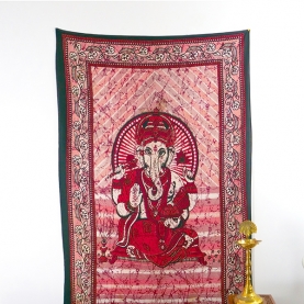 Indian cotton wall hanging Ganesh red color