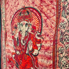 Indian cotton wall hanging Ganesh maroon