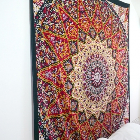 Indian cotton wall hanging Elephants grey