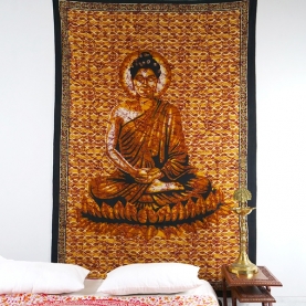 Indian cotton wall hanging Buddha yellow