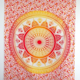 Indian handcrafted cotton wall hanging Lotus orange