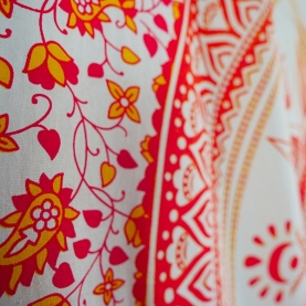 Indian handcrafted cotton wall hanging Lotus orange