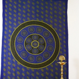 Indian handcrafted cotton wall hanging blue flower