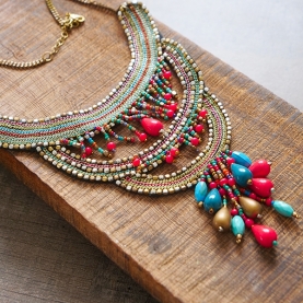 Indian ethnic metal necklace colorful