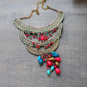 Indian ethnic metal necklace colorful