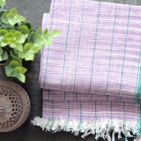 Indian Khadi handcrafted towel purple color