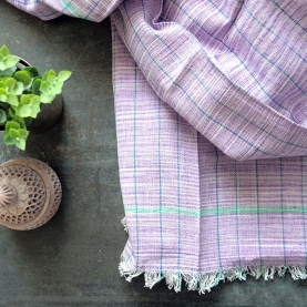 Indian Khadi handcrafted towel purple color