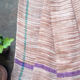 Indian Khadi handcrafted towel brown color