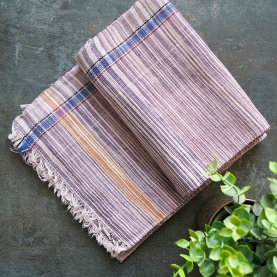 Indian Khadi handcrafted towel purple color