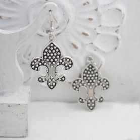 Indian earrings fancy metal Lilly flower