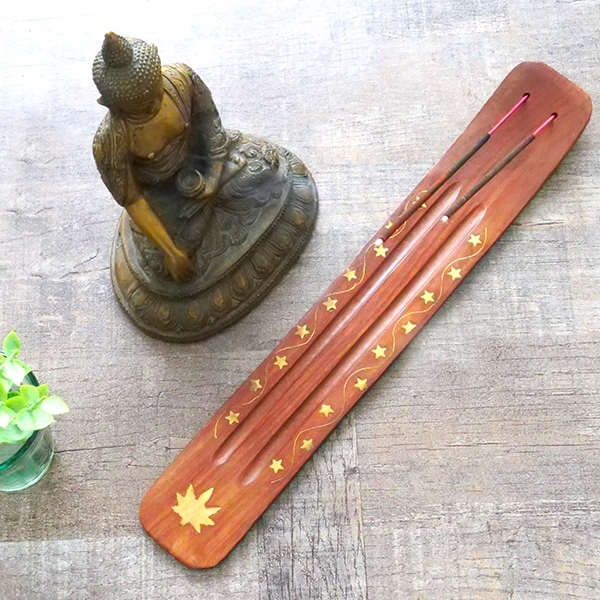 Indian Incense stick wooden stand double