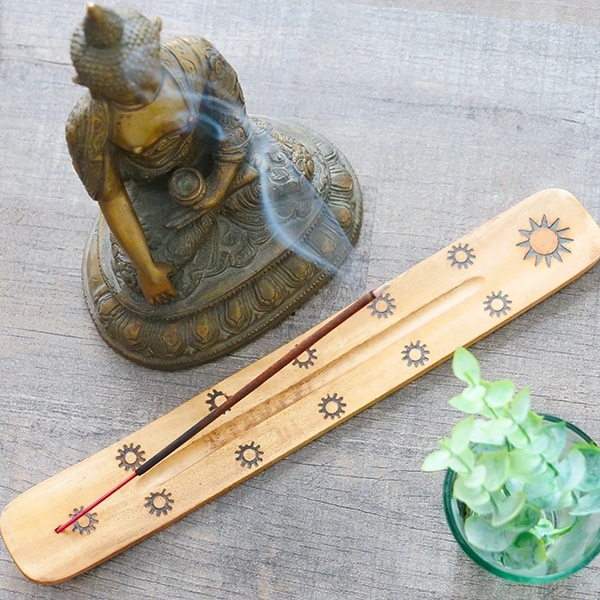 Indian Incense stick wooden stand Sun