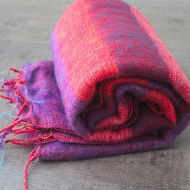 Nepalese meditation shawl purple and red