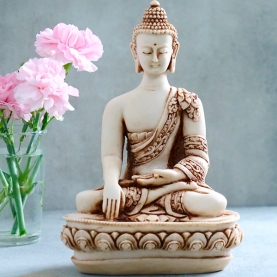 White resin Indian Buddha statue