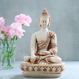 White resin Indian Buddha statue