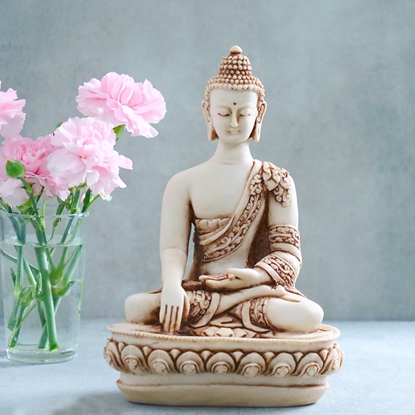 White resin Indian Buddha statue