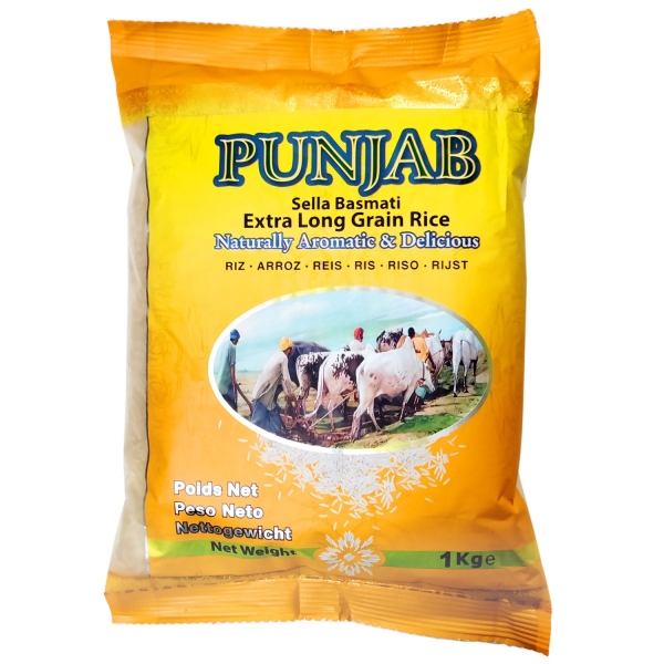 Riz étuvé indien Basmati long grains 1kg