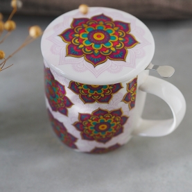 Infuser tea mug Mandala red 400ml