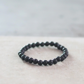 Bracelet with black lava stones