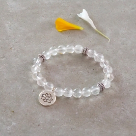 Lotus Mala bracelet rock crystal