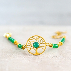 Bracelet Arbre de vie et pierres Aventurine