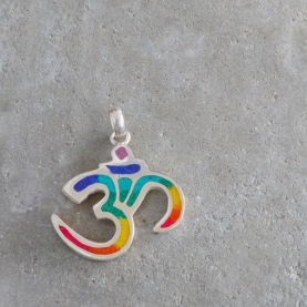 OM & 7 chakra brass pendant