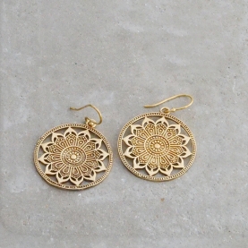 Ethnic earrings Mandala lotus design