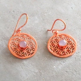 Ethnic earrings Flower of life design