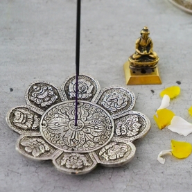 Buddhist luck Incense stick holder sylvery