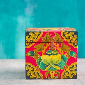 Tibetan wooden handcrafted jewellery box L15